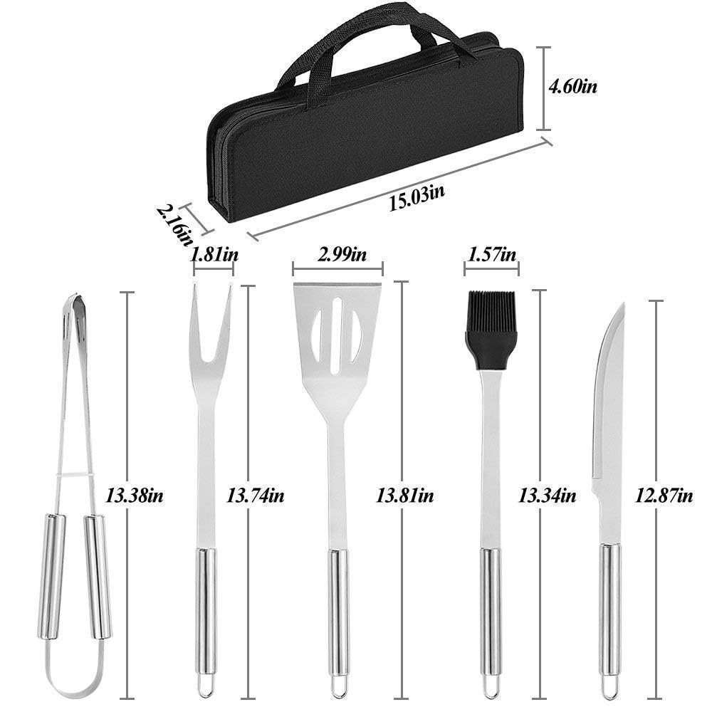 7-Piece Stainless Steel Grill Tool Set