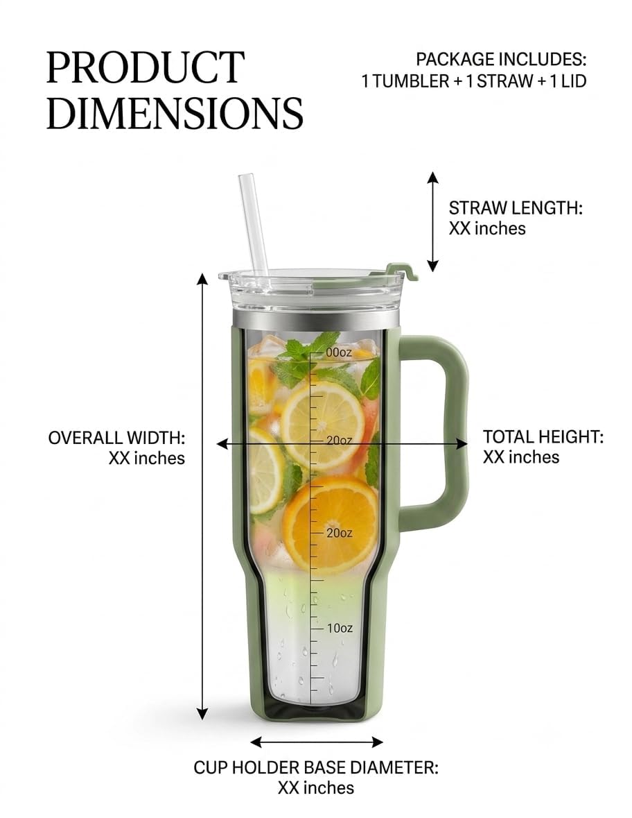 1800 ml Large-Capacity Plastic Tumbler