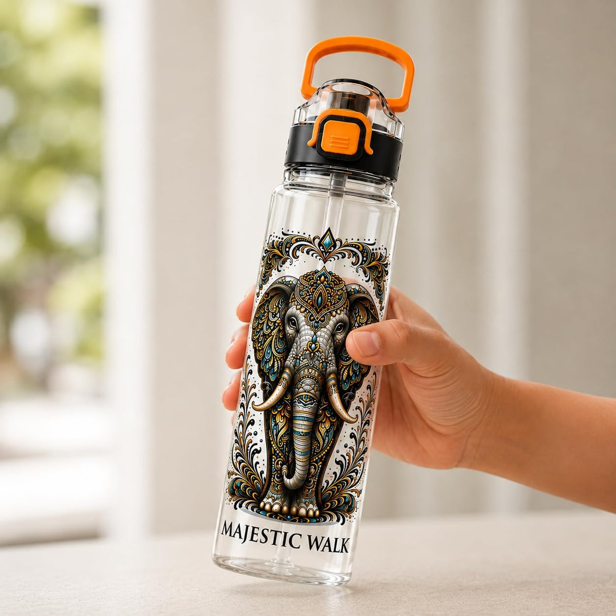 Elephant-Printed Bottle (1000 ml)