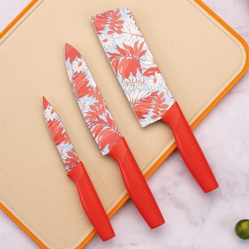 3-Piece Red Knife Set