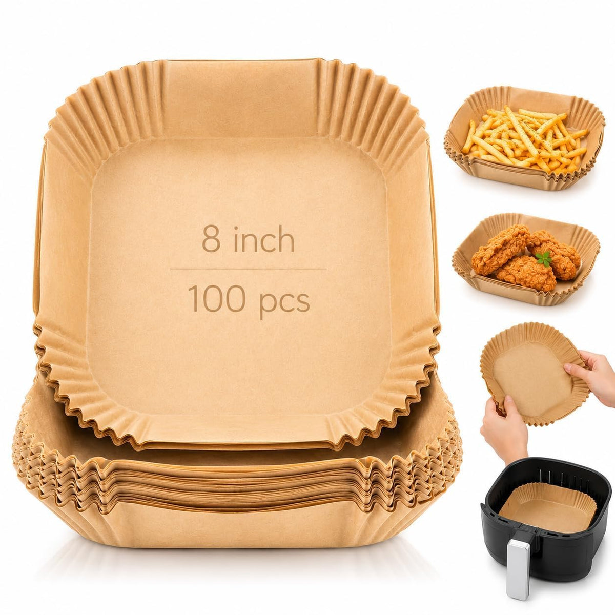 Air Fryer Paper Plate (100 Pieces)